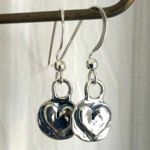 Artisan Sterling Silver Heart Earrings